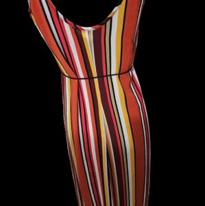Long multi color Stripes maxi dress